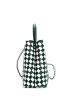 Allegria Woven Large Leather Shoulder Bag Green White