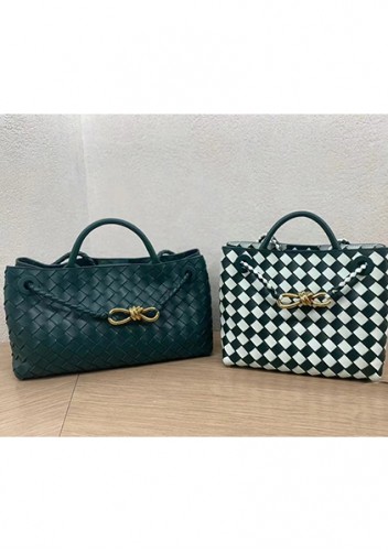 Allegria Woven Large Leather Shoulder Bag Green White