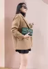 Allegria Woven Mini Leather Shoulder Bag Dark Green