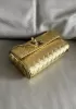 Allegria Woven Mini Leather Shoulder Bag Gold