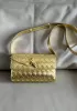 Allegria Woven Mini Leather Shoulder Bag Gold