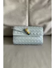 Allegria Woven Mini Leather Shoulder Bag Grey