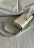 Allegria Woven Mini Leather Shoulder Bag Silver Gold