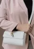 Allegria Woven Mini Leather Shoulder Bag White