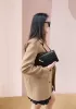 Allegria Woven Long Leather Shoulder Bag Black