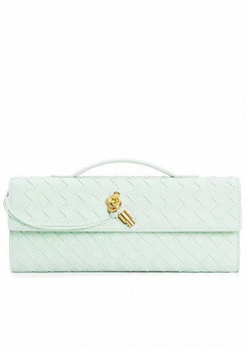 Allegria Woven Long Leather Shoulder Bag Blue