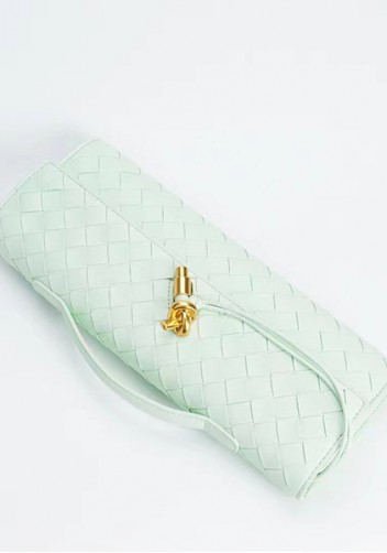 Allegria Woven Long Leather Shoulder Bag Blue