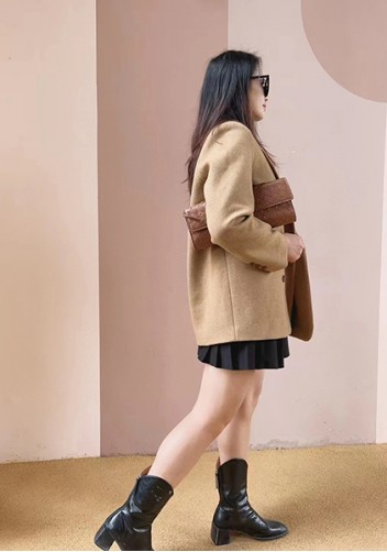 Allegria Woven Long Leather Shoulder Bag Brown