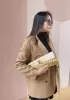 Allegria Woven Long Leather Shoulder Bag Gold