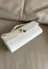 Allegria Woven Long Leather Shoulder Bag White