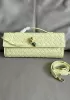 Allegria Woven Long Leather Shoulder Bag Yellow