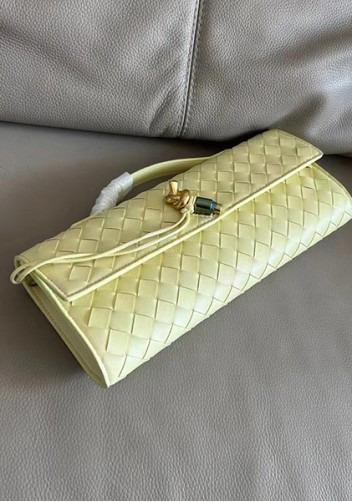Allegria Woven Long Leather Shoulder Bag Yellow