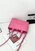 Mia Woven Leather 6 Squares Mini Tote Pink