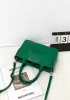 Mia Woven Leather 6 Squares Mini Tote Racing Green