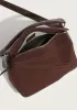 Adrienne Geometry Vegan Suede Leather Shoulder Bag Choco