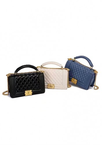 Ingrid Vegan Leather Medium Chain Bag Blue