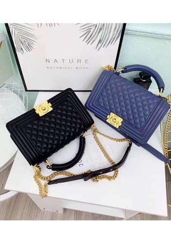 Ingrid Vegan Leather Medium Chain Bag Blue