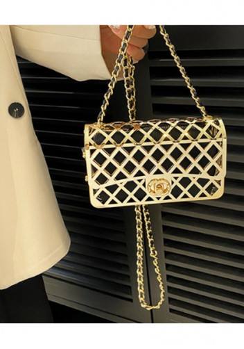 Adele Metal Flap Chain Shoulder Bag Gold