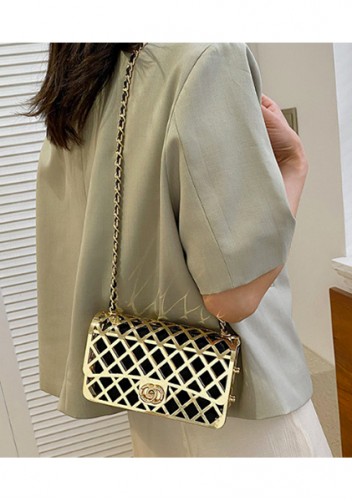 Adele Metal Flap Chain Shoulder Bag Gold
