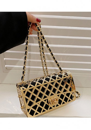 Adele Metal Flap Chain Shoulder Bag Gold