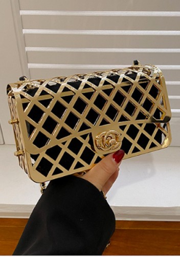 Adele Metal Flap Chain Shoulder Bag Gold