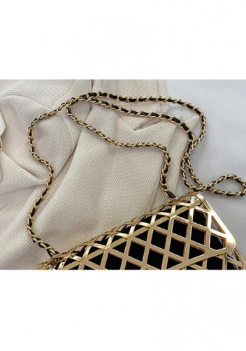 Adele Metal Flap Chain Shoulder Bag Gold