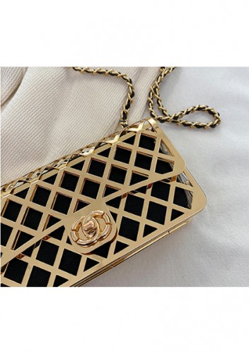 Adele Metal Flap Chain Shoulder Bag Gold