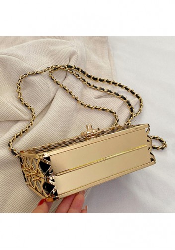 Adele Metal Flap Chain Shoulder Bag Gold