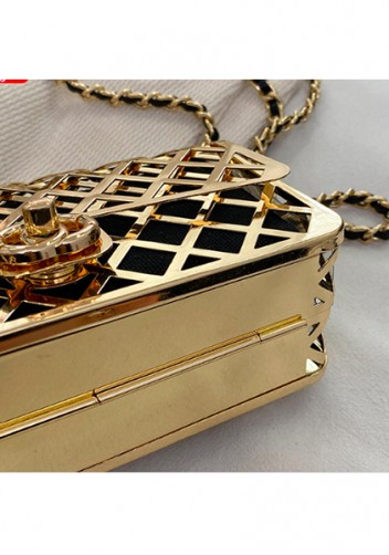 Adele Metal Flap Chain Shoulder Bag Gold