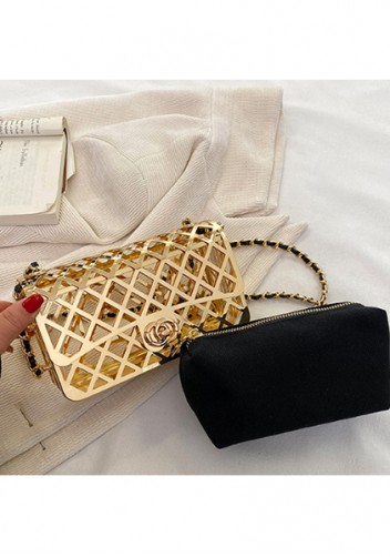 Adele Metal Flap Chain Shoulder Bag Gold