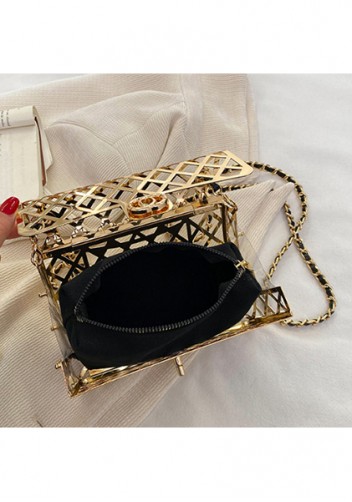 Adele Metal Flap Chain Shoulder Bag Gold