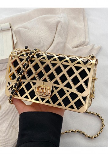 Adele Metal Flap Chain Shoulder Bag Gold