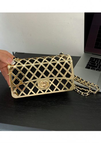 Adele Metal Flap Chain Shoulder Bag Gold