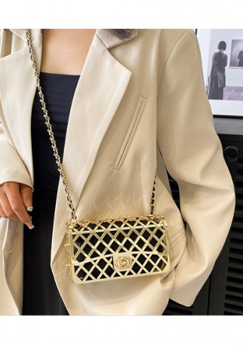 Adele Metal Flap Chain Shoulder Bag Gold