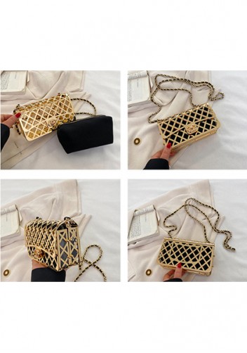 Adele Metal Flap Chain Shoulder Bag Gold