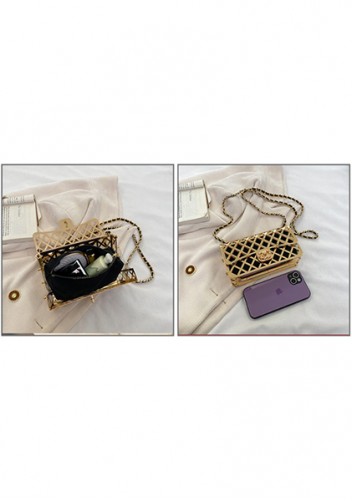 Adele Metal Flap Chain Shoulder Bag Gold
