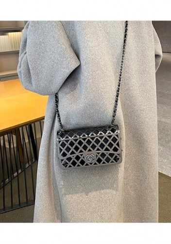 Adele Metal Flap Chain Shoulder Bag Silver