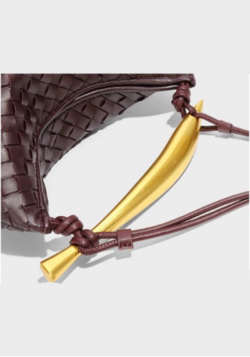 The Fish Handle Small Vegan Leather Bag Choco