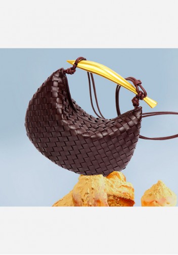 The Fish Handle Small Vegan Leather Bag Choco