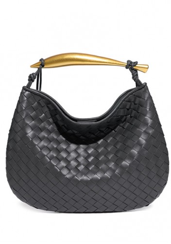 The Fish Handle Large Vegan Leather Bag Grey