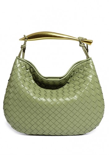 The Fish Handle Large Vegan Leather Bag Stone Green