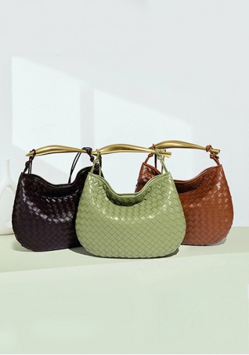 The Fish Handle Large Vegan Leather Bag Stone Green