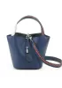 Theresa Palmprint Leather Bag Dark Blue