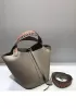 Theresa Palmprint Leather Bag Grey