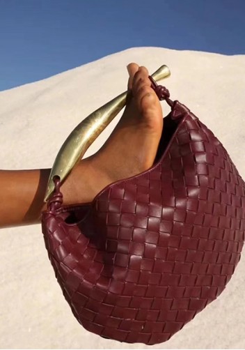The Fish Handle Medium Vegan Leather Bag Burgundy