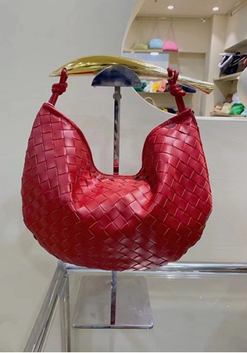 The Fish Handle Medium Vegan Leather Bag Red