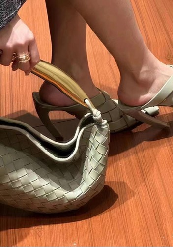The Fish Handle Medium Vegan Leather Bag Stone Green