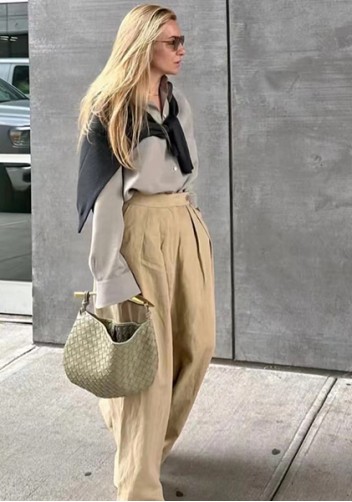 The Fish Handle Medium Vegan Leather Bag Stone Green