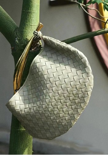 The Fish Handle Medium Vegan Leather Bag Stone Green