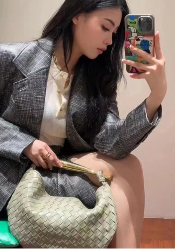 The Fish Handle Medium Vegan Leather Bag Stone Green